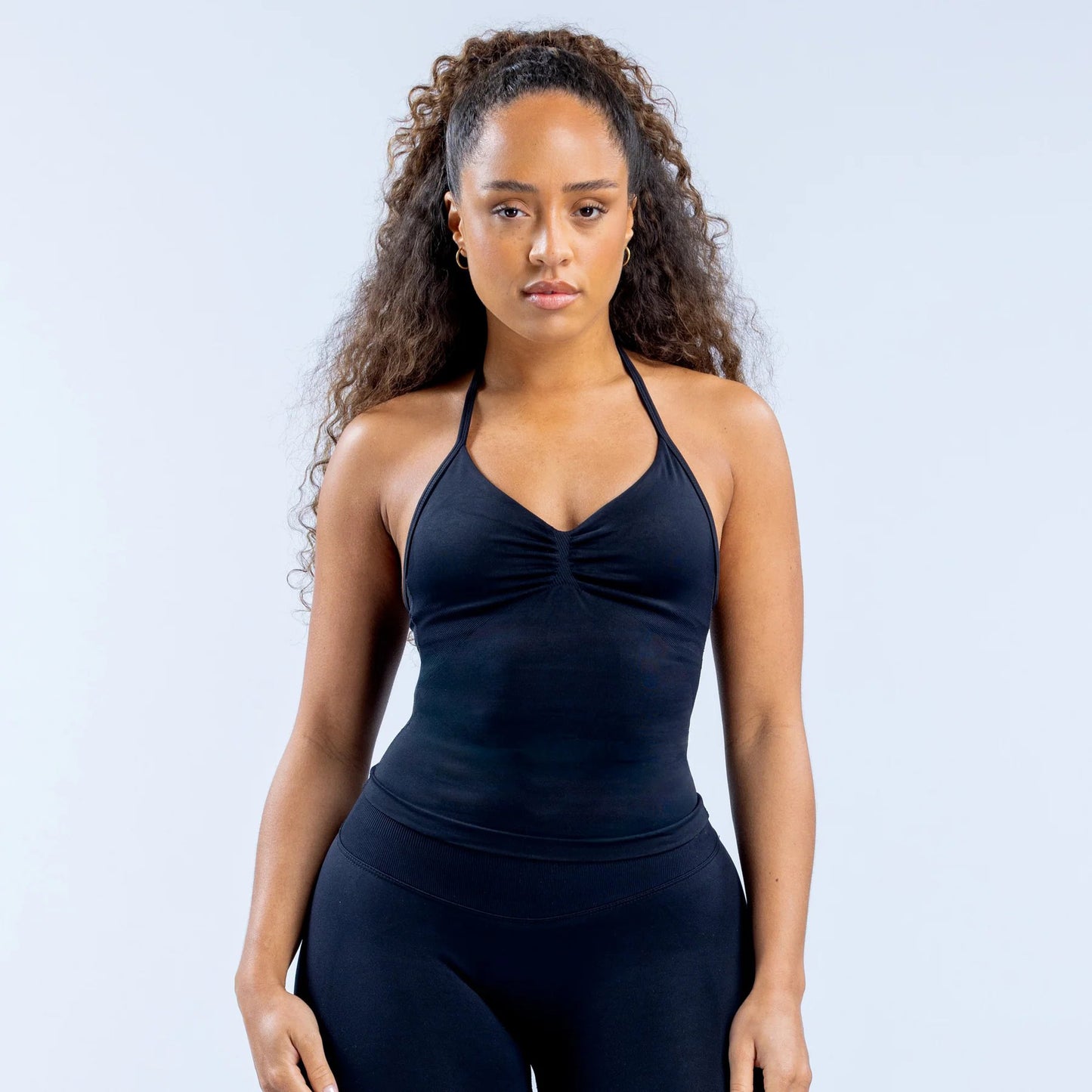 Longline Strappy Top Women Seamless Yoga Tank Tops Ruched Backless Gym Clothes Workout Sleeveless Shirts With Buit In Bra